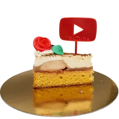 Dortová dekorace - zápich YOUTUBE – 3D zápich z vlastní výroby