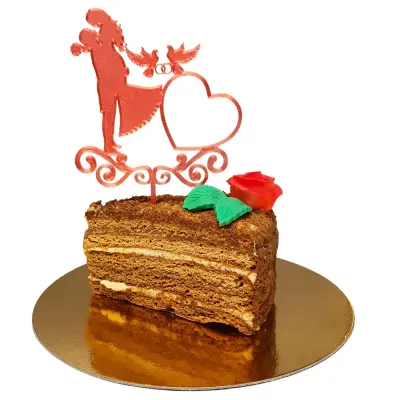 3D zápich na dort – Svatební romance – 3D zápich z vlastní výroby