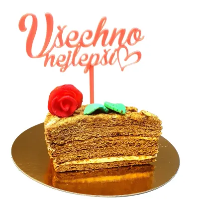 3D zápich na dort VŠECHNO NEJLEPŠÍ se srdíčkem 16 cm – 3D zápich z vlastní výroby