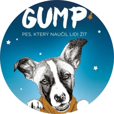 Gump – portrét s nápisem a hvězdami – jedlý papír na dort
