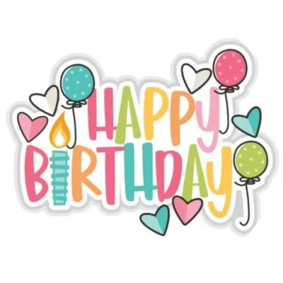 Happy birthday – balónky, srdíčka a svíčka – jedlý papír na dort