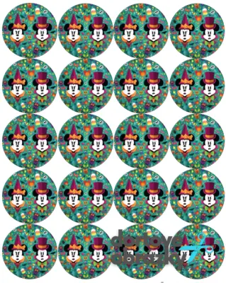 Mickey a Minnie – Halloween – jedlá kolečka na cupcakes