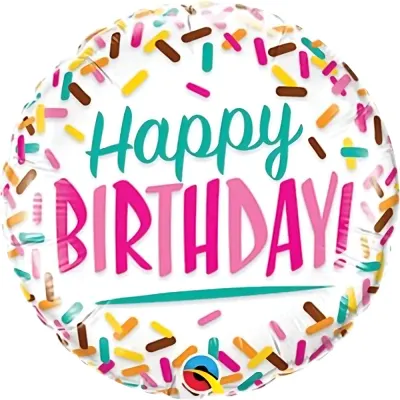 Happy birthday – tyrkysový nápis a posyp – jedlý papír na dort