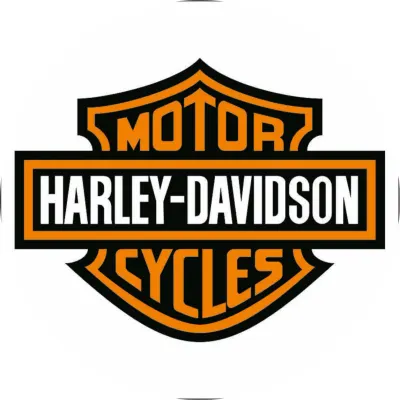 Harley Davidson – oranžovo-černý štítové logo – jedlý papír na dort