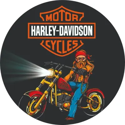 Harley Davidson – vousatý jezdec na chopperu – jedlý papír na dort