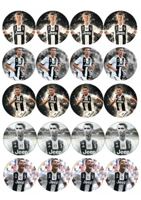 Ronaldo – Juventus – jedlá kolečka na cupcakes