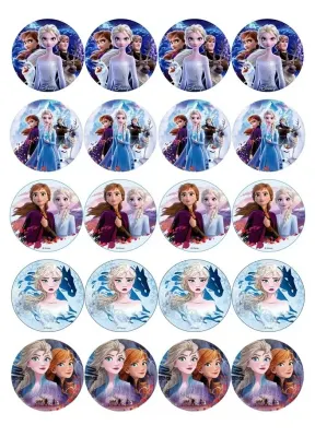 Frozen Cupcakes – Elsa s koněm Nokkem a parta – jedlá kolečka na cupcakes