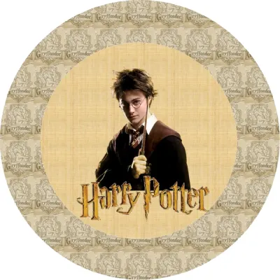 Harry Potter – s hůlkou a znaky Nebelvíru – jedlý papír na dort
