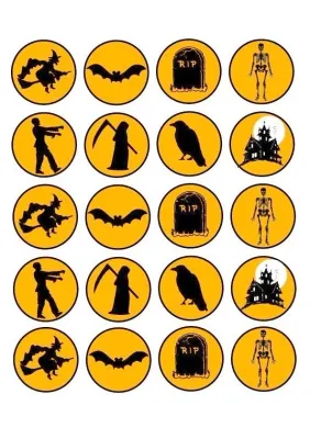 Halloween – Neživý – jedlá kolečka na cupcakes