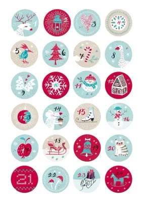 Adventní kalendář – zvířátka a chaloupka – jedlá kolečka na cupcakes