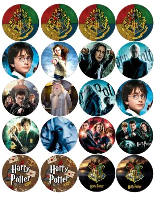 Harry Potter cupcakes – hrdinové a Bradavice – jedlá kolečka na cupcakes