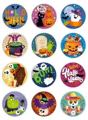 Barevný Halloween – jedlá kolečka na cupcakes
