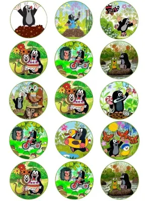 Krtek – jedlá kolečka na cupcakes