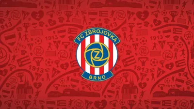 Zbrojovka Brno – znak a siluety památek – obdélníkový jedlý papír na dort