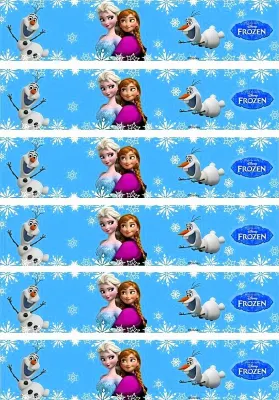 Frozen – bordury s Elsou, Annou a Olafem – obdélníkový jedlý papír na dort