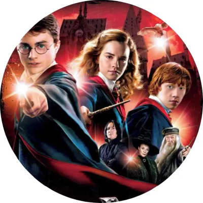 Harry Potter – hrdinové s hradem a profesory – jedlý papír na dort