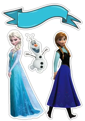 Frozen – Elsa, Anna a Olaf se stuhou – obdélníkový jedlý papír na dort