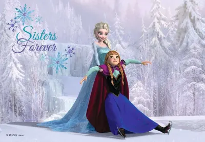 Frozen Sesterská láska – obdélníkový jedlý papír na dort