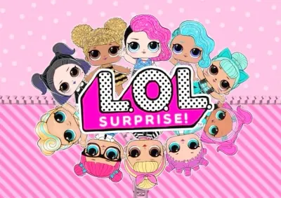 LOL Surprise – parta kolem loga se zipem – obdélníkový jedlý papír na dort