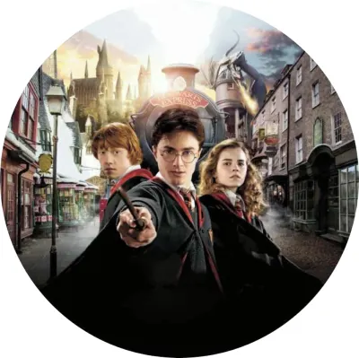 Harry Potter Golden Trio – Hogwarts Express – jedlý papír na dort