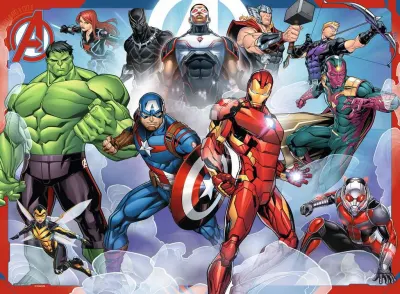 Avengers – tým s Ant-Manem a Falconem – obdélníkový jedlý papír na dort