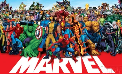 Avengers – komiksová scéna na červeném pozadí – obdélníkový jedlý papír na dort