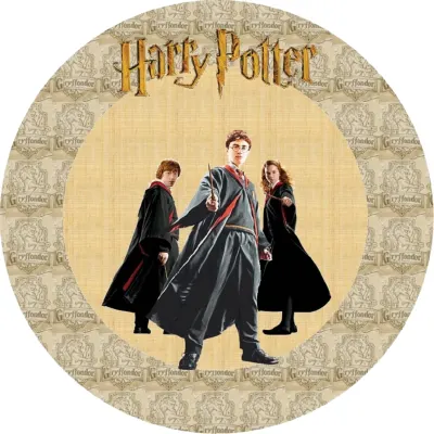 Harry Potter Golden Trio – s erby Nebelvíru – jedlý papír na dort