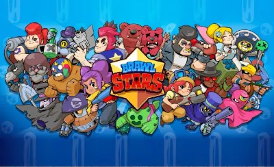 Brawl Stars – parta brawlerů u zlaté hvězdy – obdélníkový jedlý papír na dort