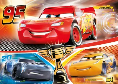 Cars – McQueen, Jackson Hrom a pohár – obdélníkový jedlý papír na dort
