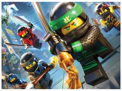 LEGO Ninjago – Lloyd a hrdinové ve městě – obdélníkový jedlý papír na dort