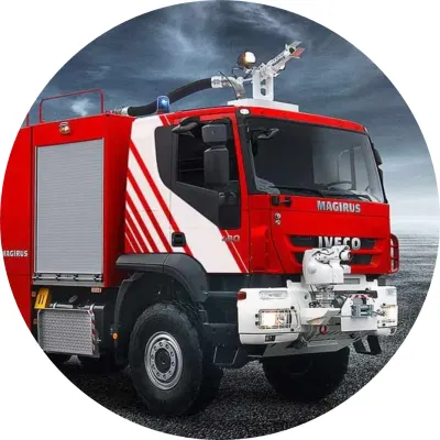 Hasičské auto – Iveco Magirus s bílými pruhy – jedlý papír na dort