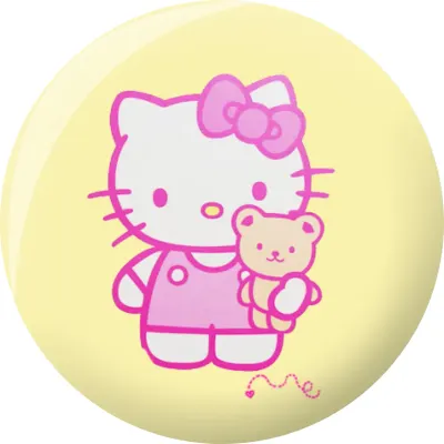 Hello Kitty – s medvídkem na žlutém pozadí – jedlý papír na dort