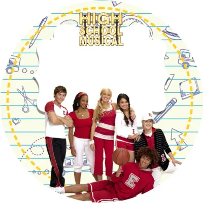 High School Musical – tým Wildcats s míčem a polem – jedlý papír na dort