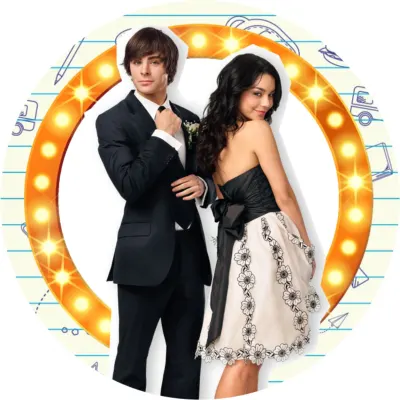 High School Musical – Troy a Gabriella na plese – jedlý papír na dort