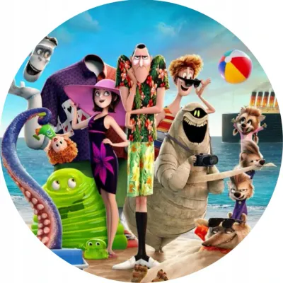 Hotel Transylvania – Drákula u lodi na pláži – jedlý papír na dort