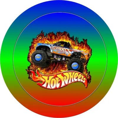 Hot Wheels – Monster truck skákající z plamenů – jedlý papír na dort