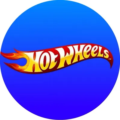 Hot Wheels – Plamenné logo na modrém pozadí – jedlý papír na dort