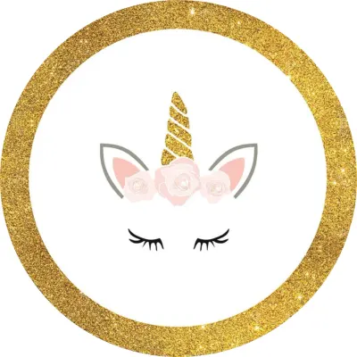 Jednorožec – Unicorn: Zavřená víčka s růžemi – jedlý papír na dort