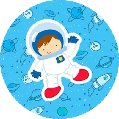 Kosmonaut – chlapec se žlutou hvězdičkou – jedlý papír na dort