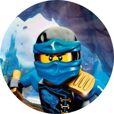 LEGO Ninjago – modrý ninja Jay ve skalách – jedlý papír na dort
