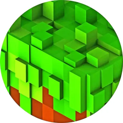 Minecraft – ikonický 3D travnatý blok – jedlý papír na dort