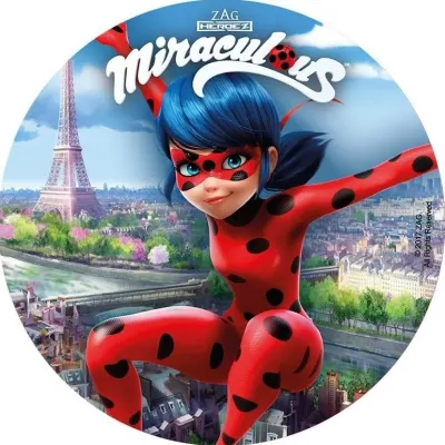 Miraculous – Beruška nad Eiffelovou věží – jedlý papír na dort