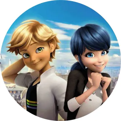 Miraculous – Marinette a Adrien v Paříži – jedlý papír na dort