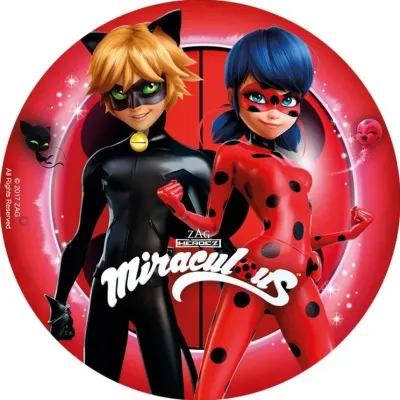 Miraculous – Beruška a Kocour v boji s kwami – jedlý papír na dort