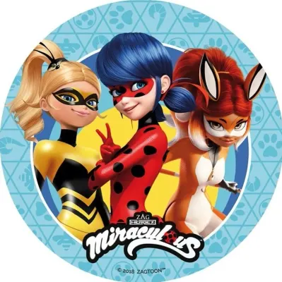 Miraculous – Beruška, Queen Bee a Rena Rouge – jedlý papír na dort