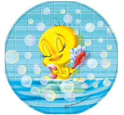 Kuřátko Tweety – ve vaně s bublinami – jedlý papír na dort