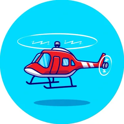 Vrtulník – helikoptéra červená kreslená – jedlý papír na dort