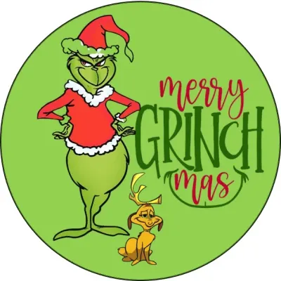 Grinch – Vánoce: se psem Maxem a nápisem – jedlý papír na dort