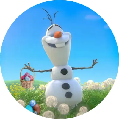 Frozen – Velikonoce – Olaf na louce pampelišek – jedlý papír na dort
