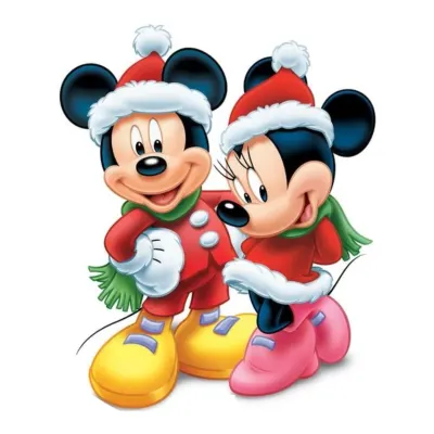 Mickey a Minnie – Vánoční čas – jedlý papír na dort